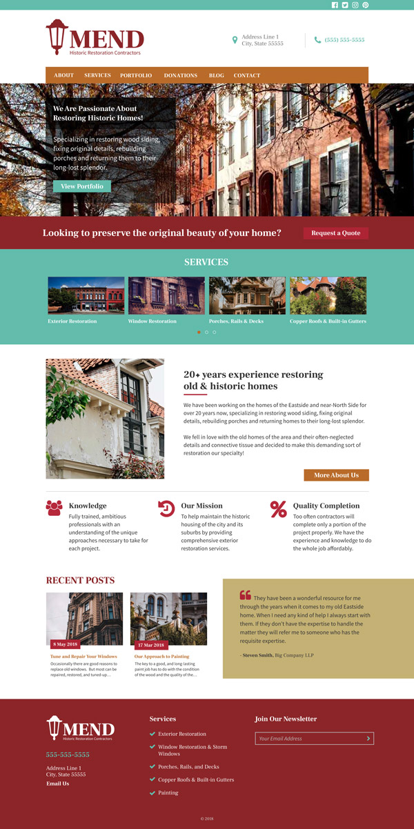 Website design example